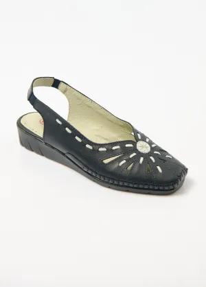Comfort width closed toe leather sandals