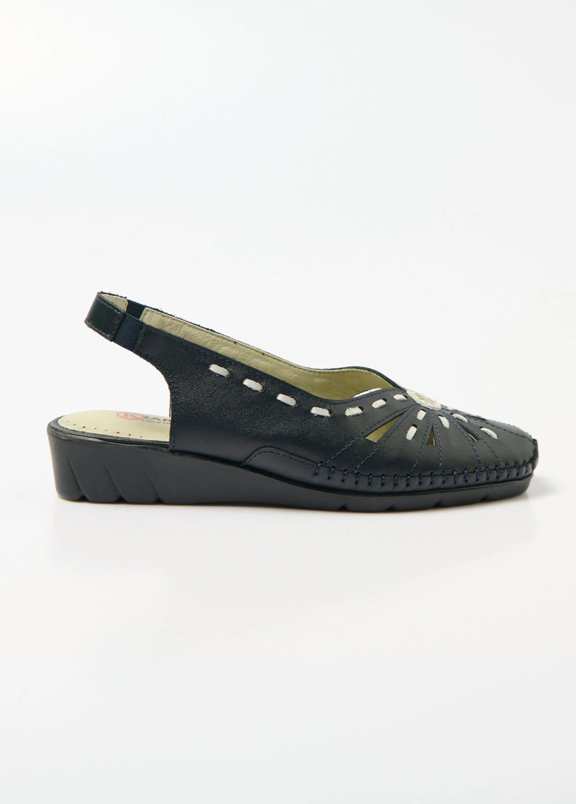 Comfort width closed toe leather sandals