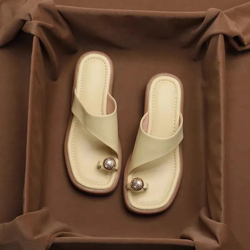 Comfortable Luxury Thong Toe Casual Slippers
