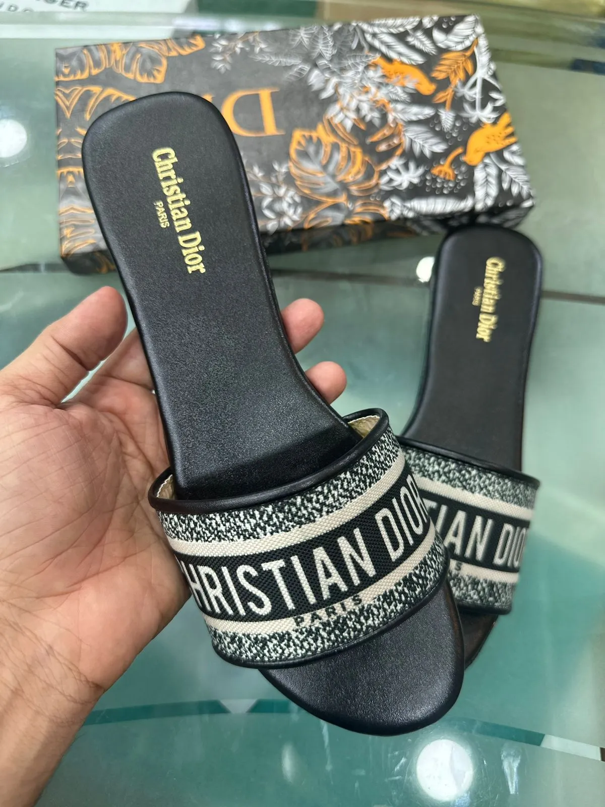DIOR FLATS (Black Dior)
