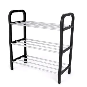 Easy Assembled Plastic 3 Tier Shoe Rack Shelf Organizer Stand Holder Keep Room Neat Door Space Saving