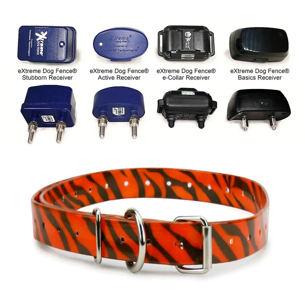 Extreme Dog Fence TPU Coated Nylon Collar Strap - Tiger