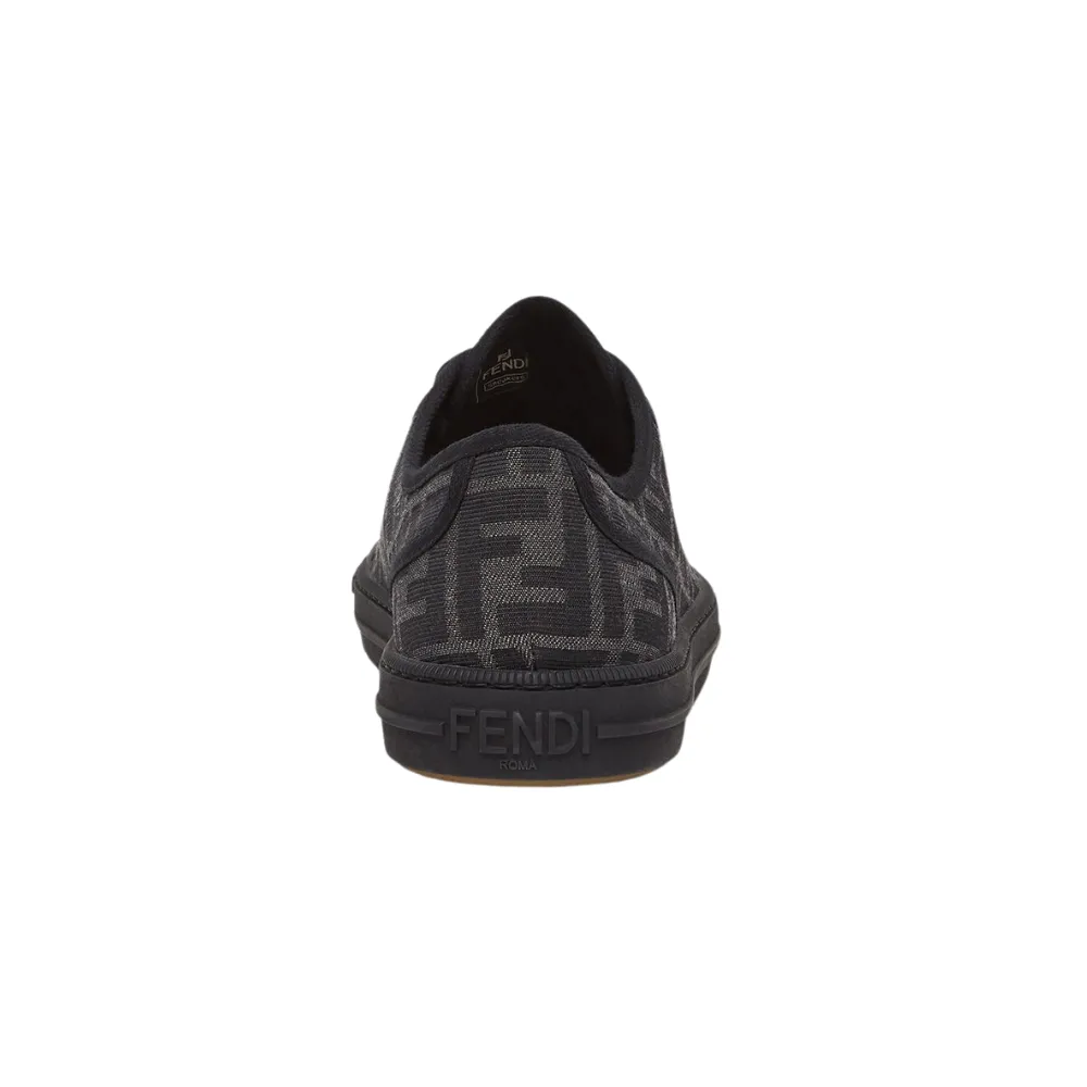 Fendi Domino Black Fabric Low-Tops