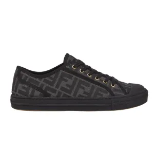Fendi Domino Black Fabric Low-Tops
