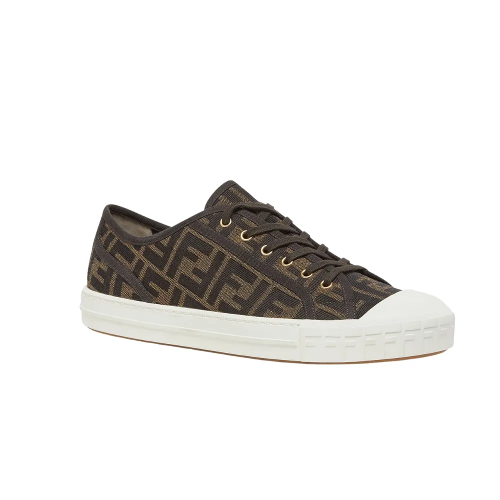 Fendi Domino Brown Fabric low-Tops