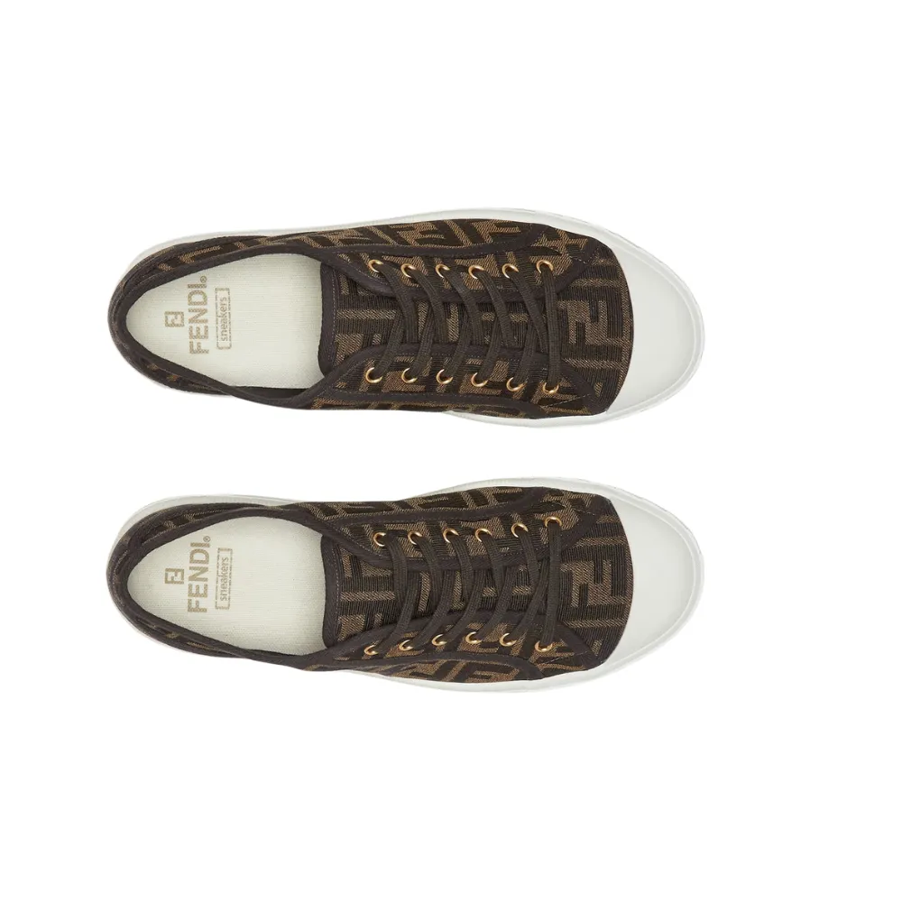 Fendi Domino Brown Fabric low-Tops