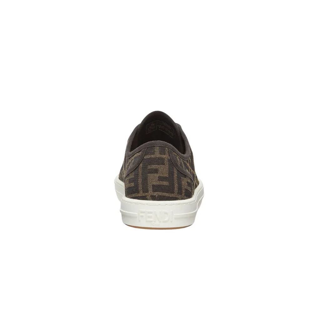 Fendi Domino Brown Fabric low-Tops