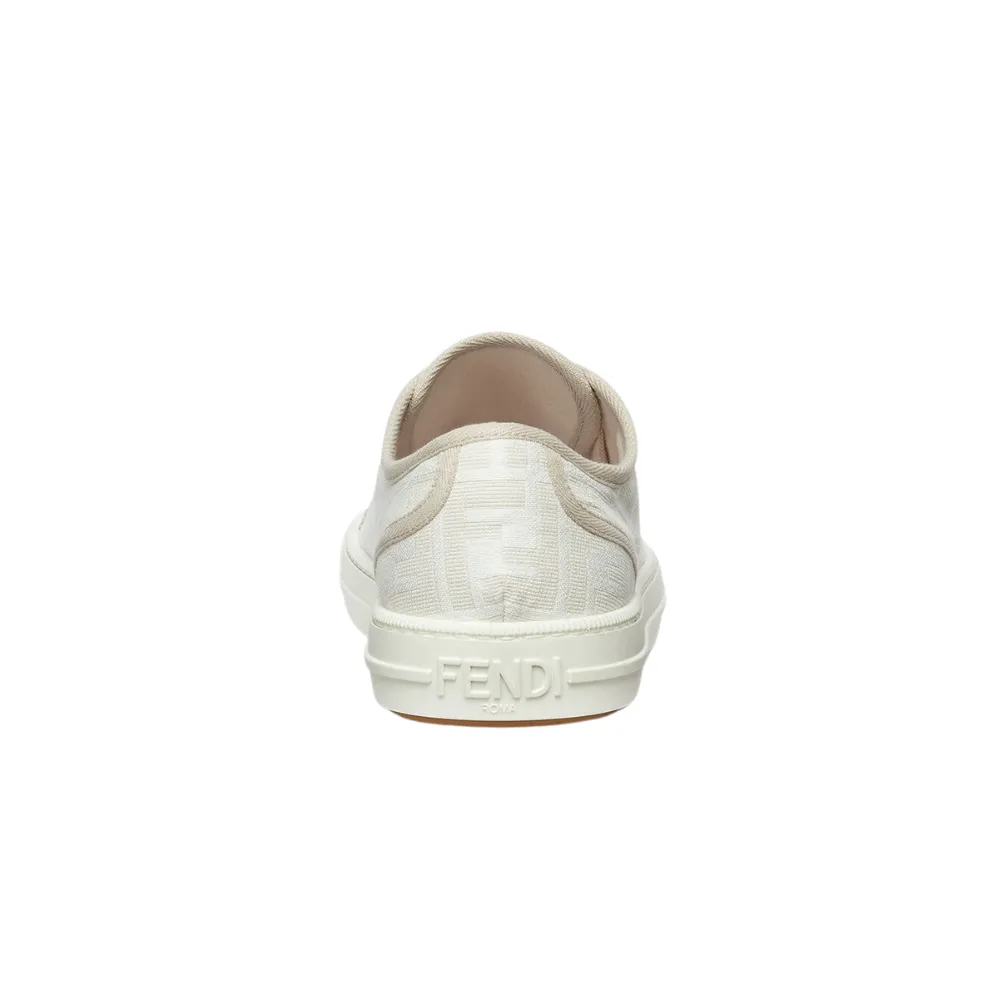 Fendi Domino White Fabric Low-Tops