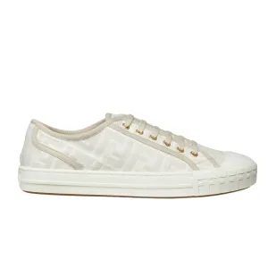 Fendi Domino White Fabric Low-Tops