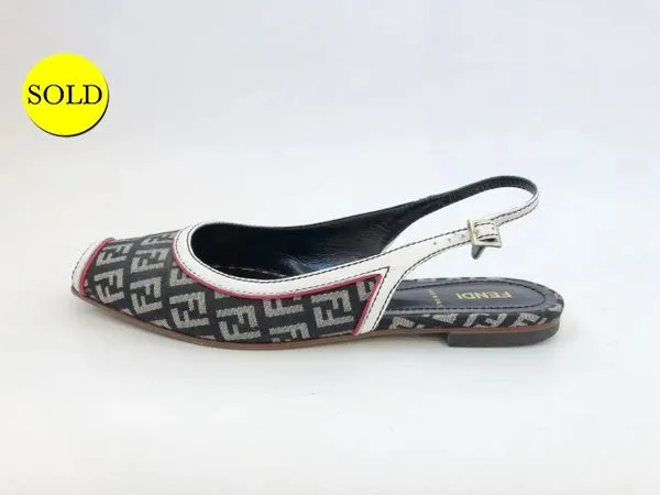 Fendi Zucchino Ballerina Size 38.5 It (8.5 Us)