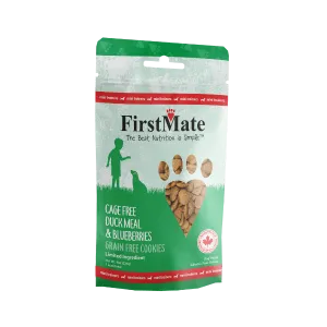 FirstMate Pet Foods Mini Trainers Cage Free Duck Meal & Blueberries Dog Treats