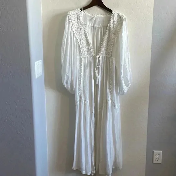 Free People Lace Clip Dot Robe Medium