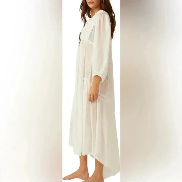 Free People Lace Clip Dot Robe Medium