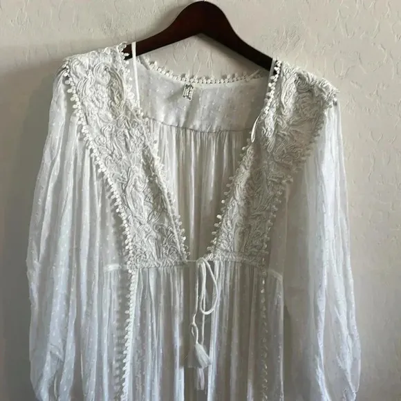 Free People Lace Clip Dot Robe Medium
