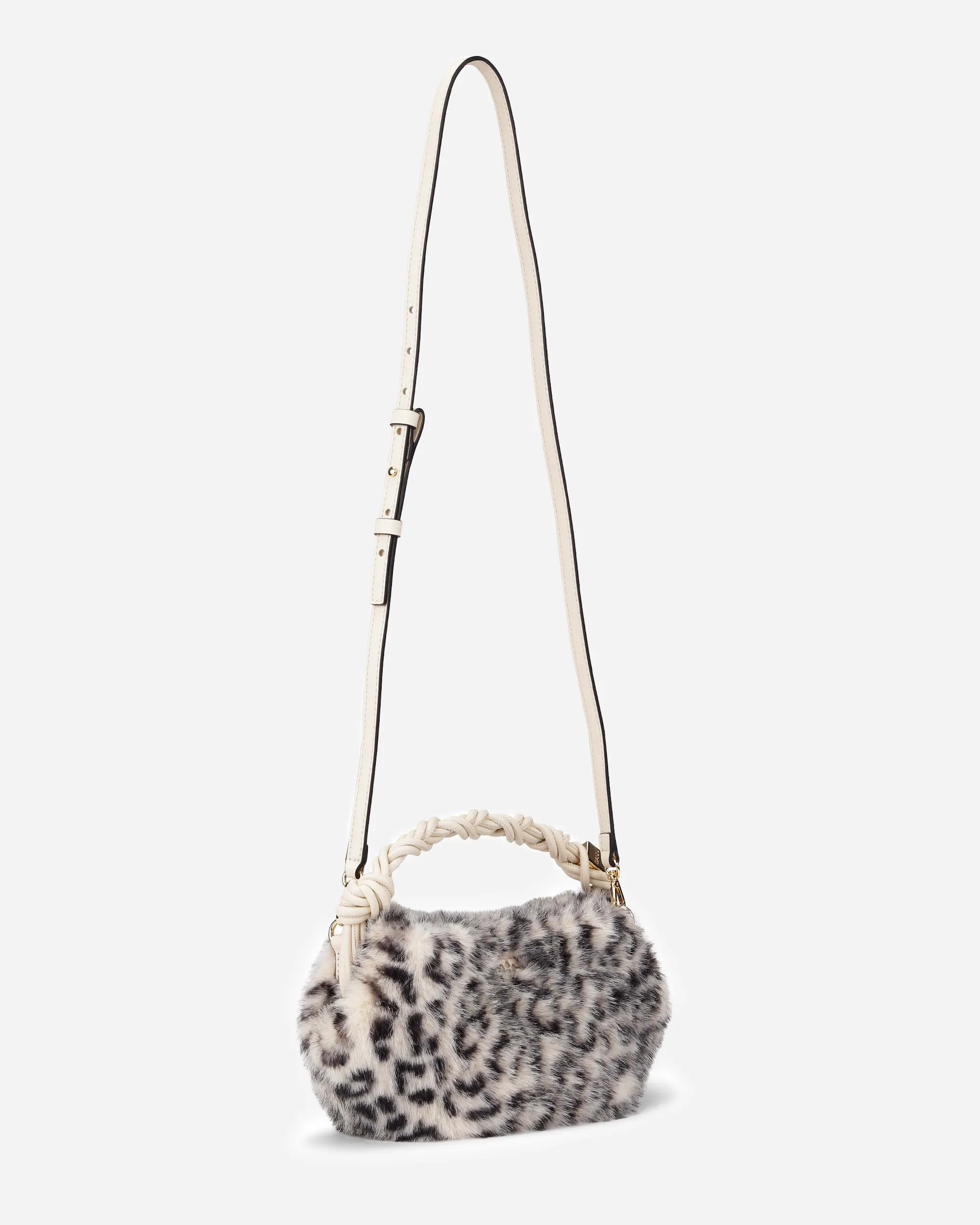 Ganni Bou Bag Mini Fur Print