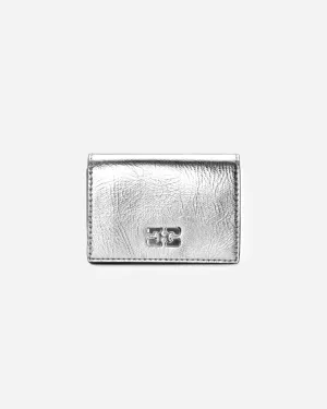 Ganni Bou Flap Card Holder Metallic