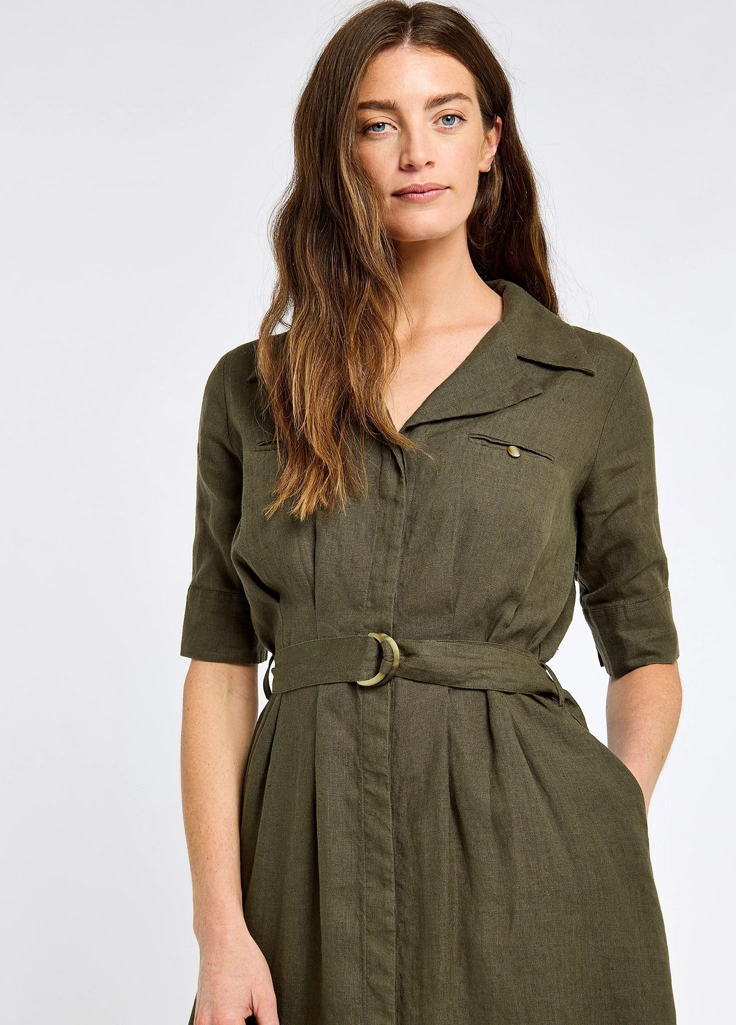 Gaynor Ladies' Linen Dress - Khaki