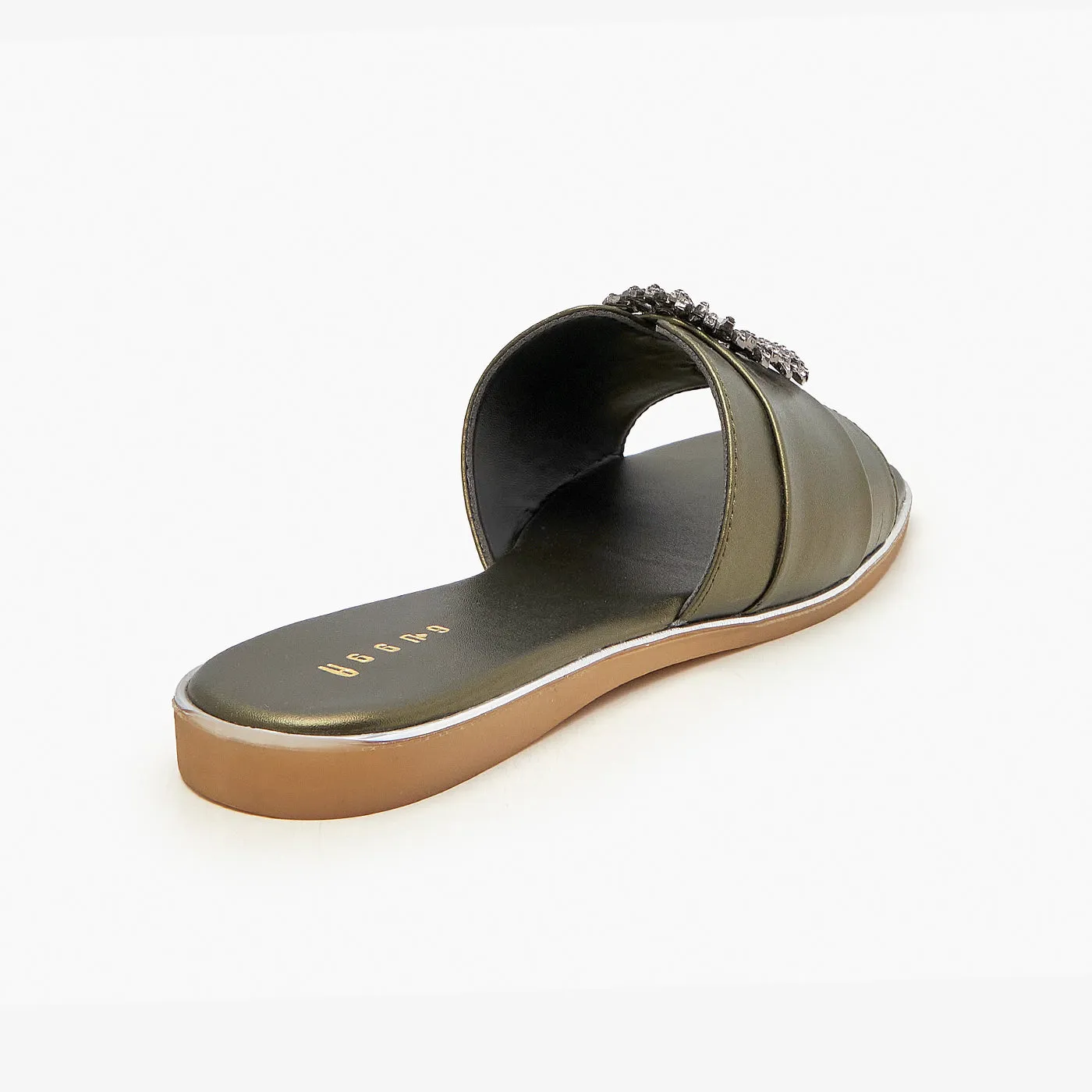 Gemstone Buckled Slides