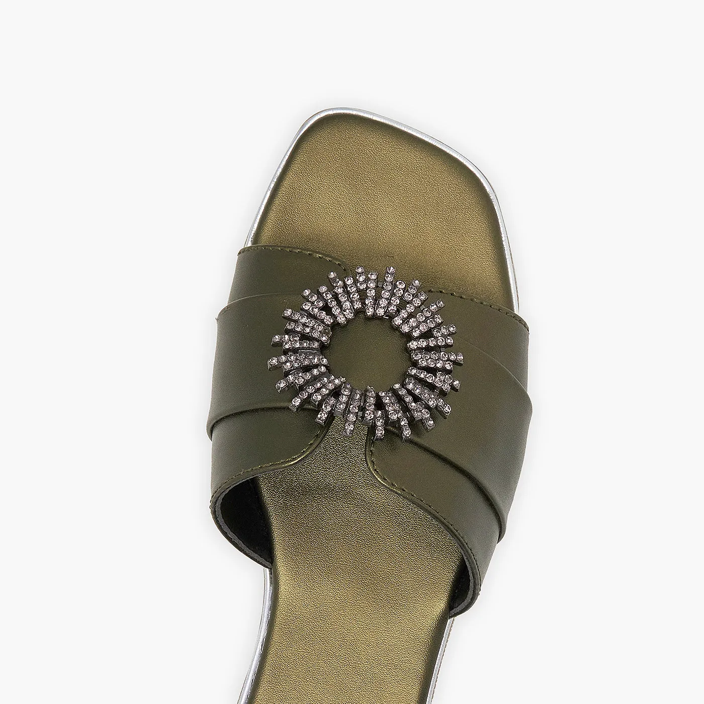 Gemstone Buckled Slides