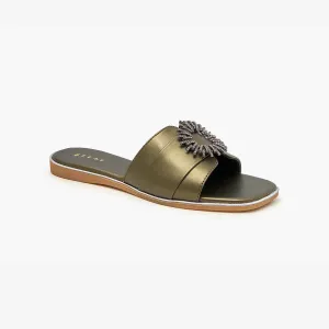 Gemstone Buckled Slides