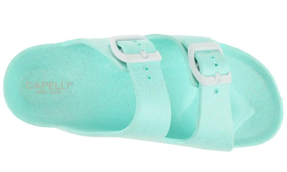 Girls Mint Double Strap Slip-On Sandal