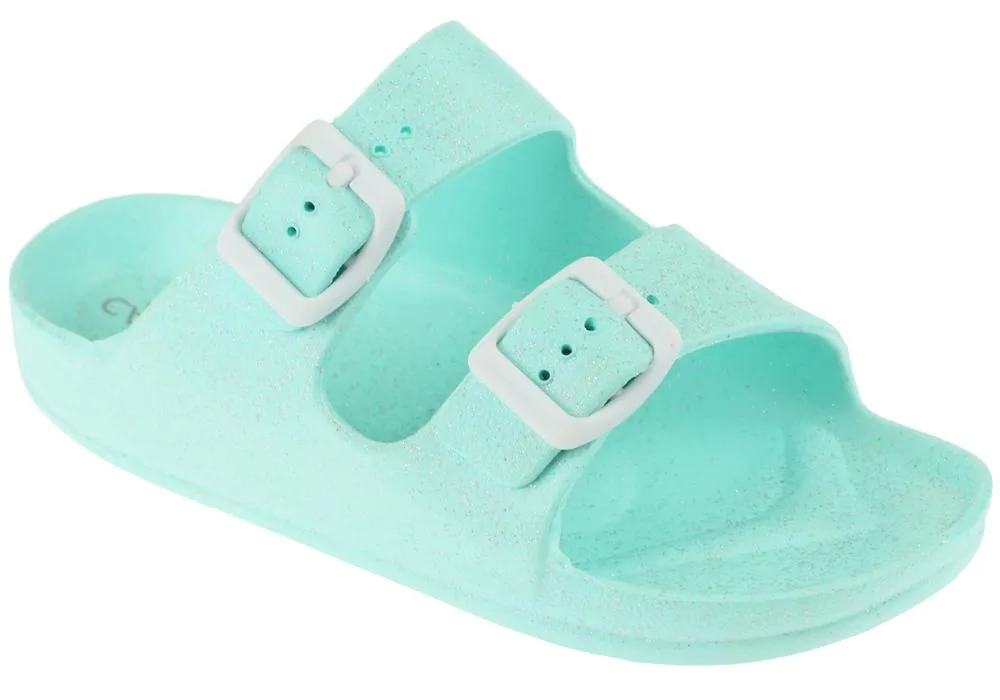 Girls Mint Double Strap Slip-On Sandal