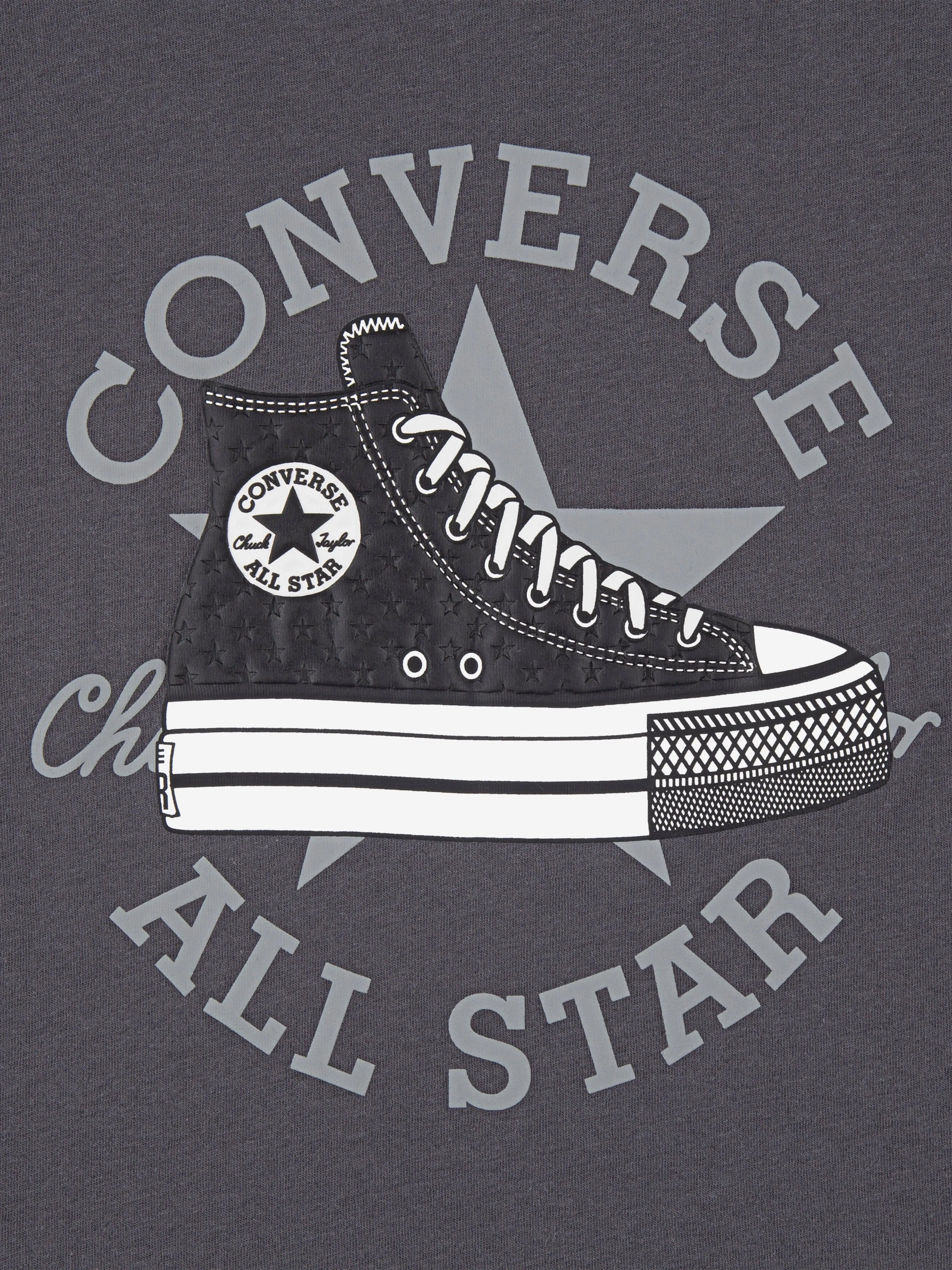 Girls Trainer Print T-Shirt in Grey