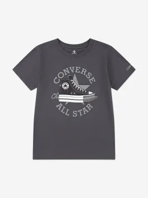 Girls Trainer Print T-Shirt in Grey