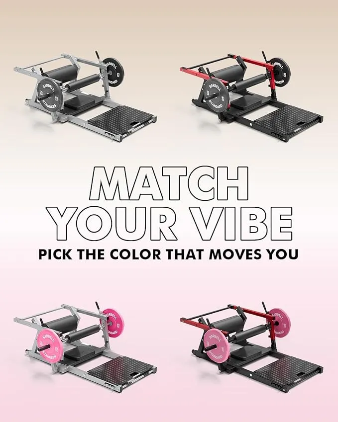 GMWD Hip Thrust Machine, 800LBS Plate-Loaded Glute Bridge Machine with Weight Holder, Heavy Duty Butt Exercise Equipment for Glute Muscles Building and Butt Shaping, Adjustable Footboard, Red