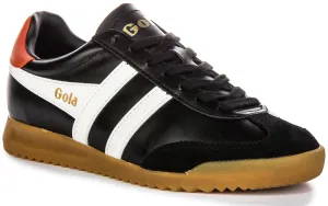 Gola Classics Torpedo Leather In Black Orange For Women