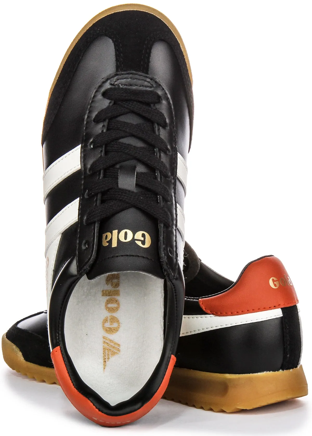 Gola Classics Torpedo Leather In Black Orange For Women