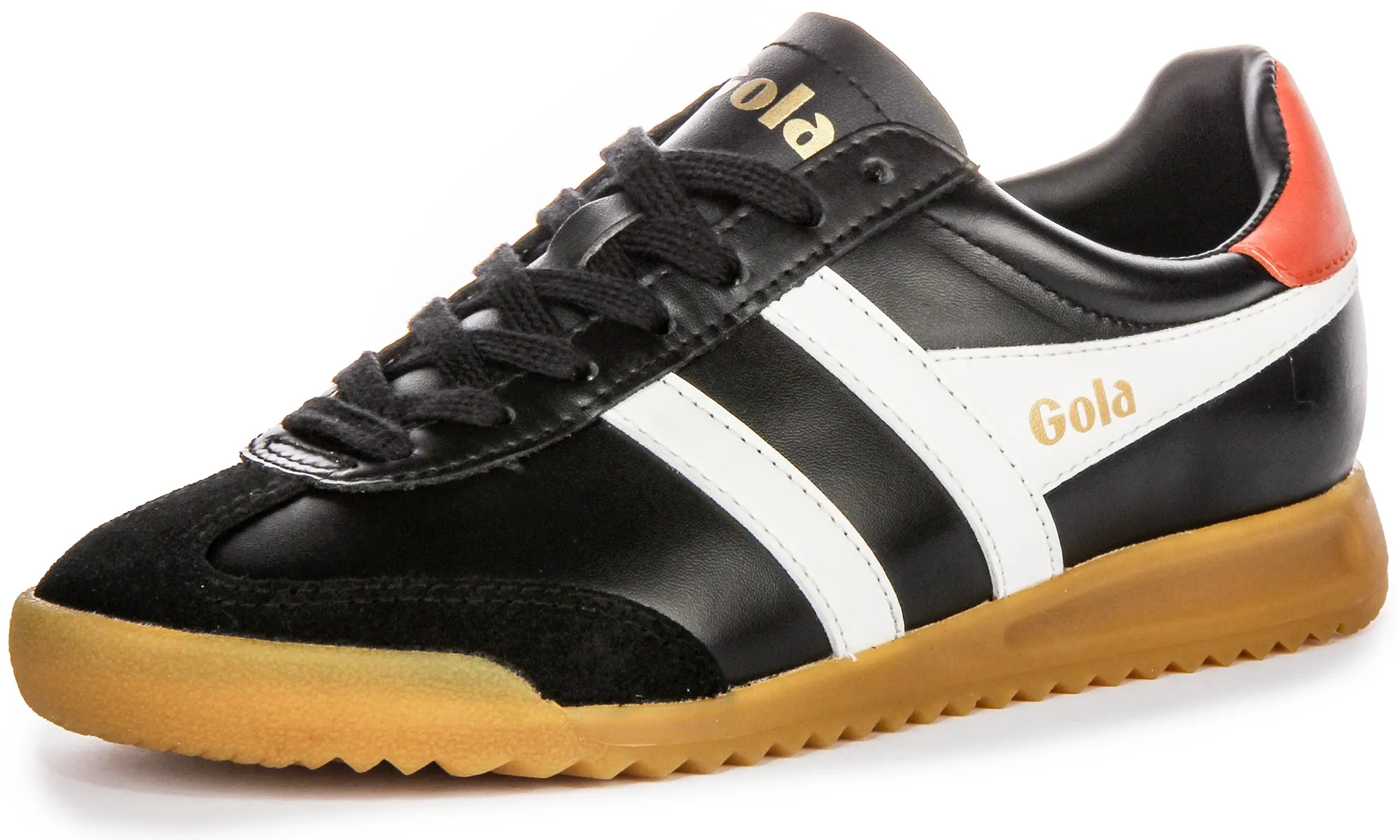 Gola Classics Torpedo Leather In Black Orange For Women