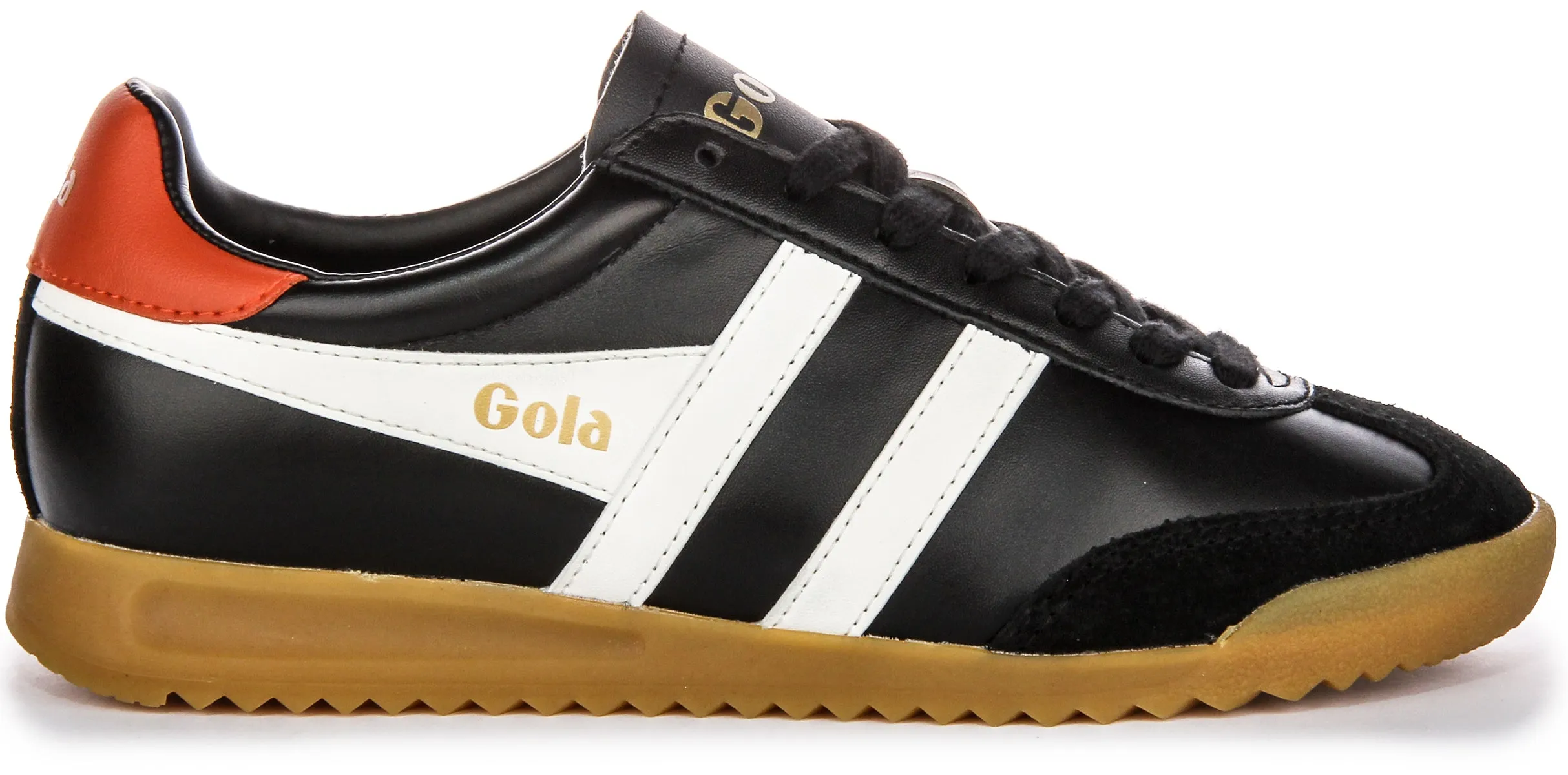 Gola Classics Torpedo Leather In Black Orange For Women