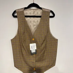 Gold and Blue Houndstooth Vest