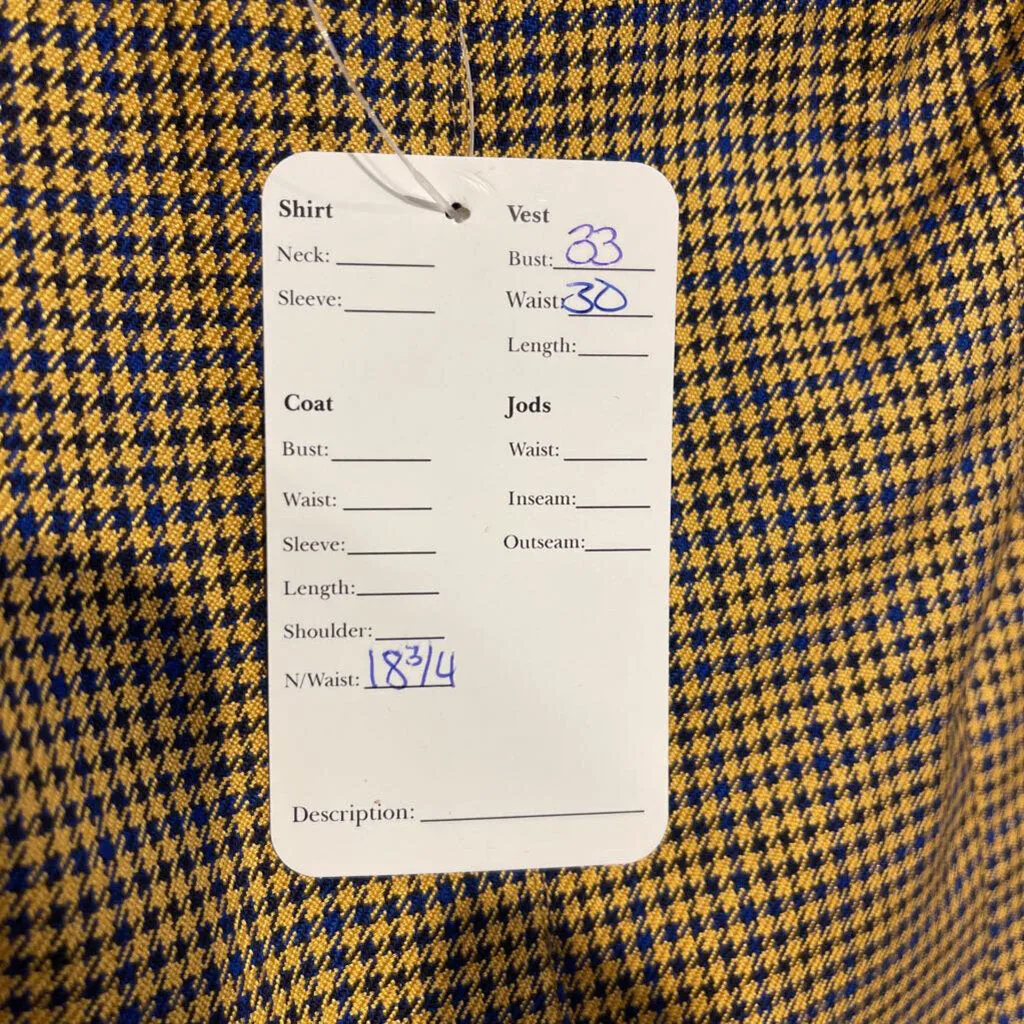 Gold and Blue Houndstooth Vest