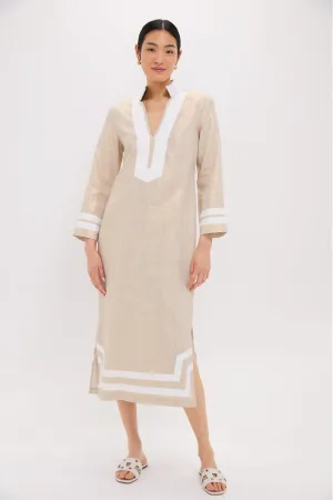 Gold Long Sleeve Classic Maxi Tunic Dress