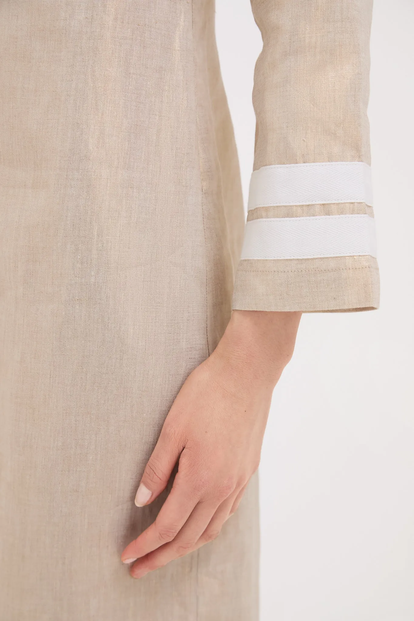 Gold Long Sleeve Classic Maxi Tunic Dress