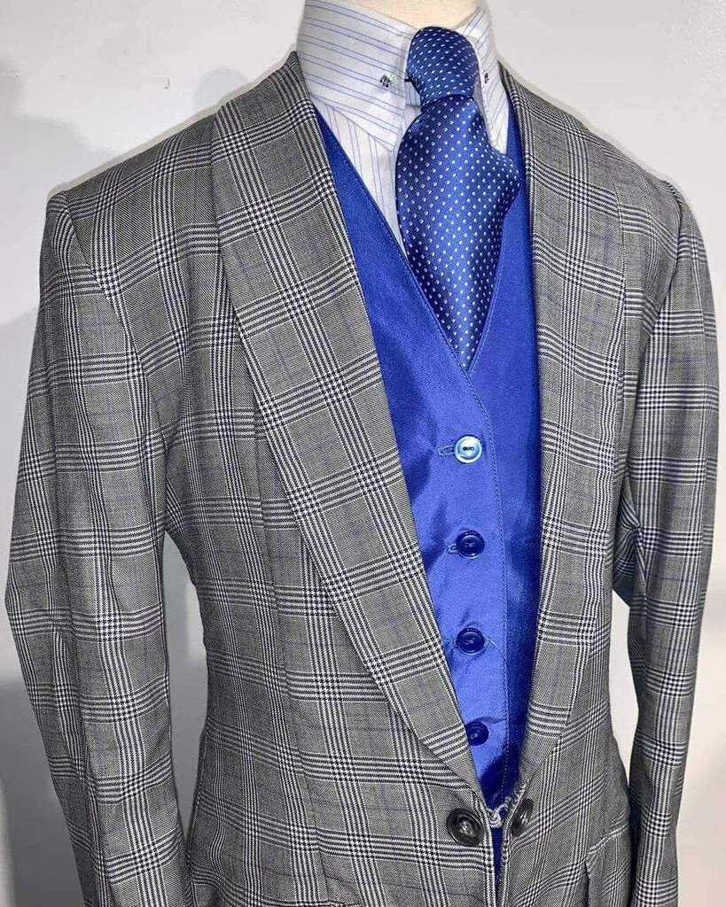 Grey Windowpane Daycoat