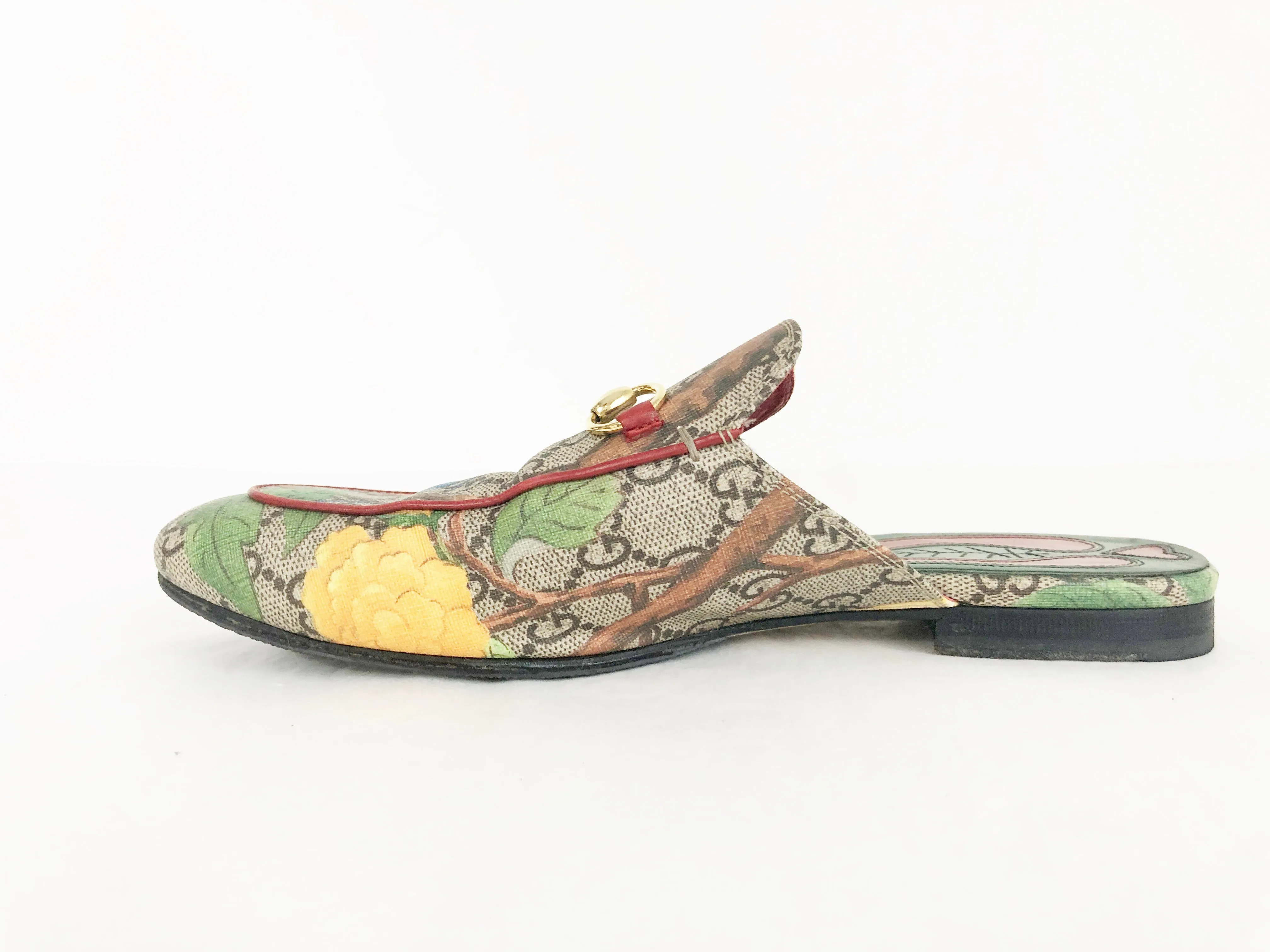 Gucci Leather Floral Mules Size 9