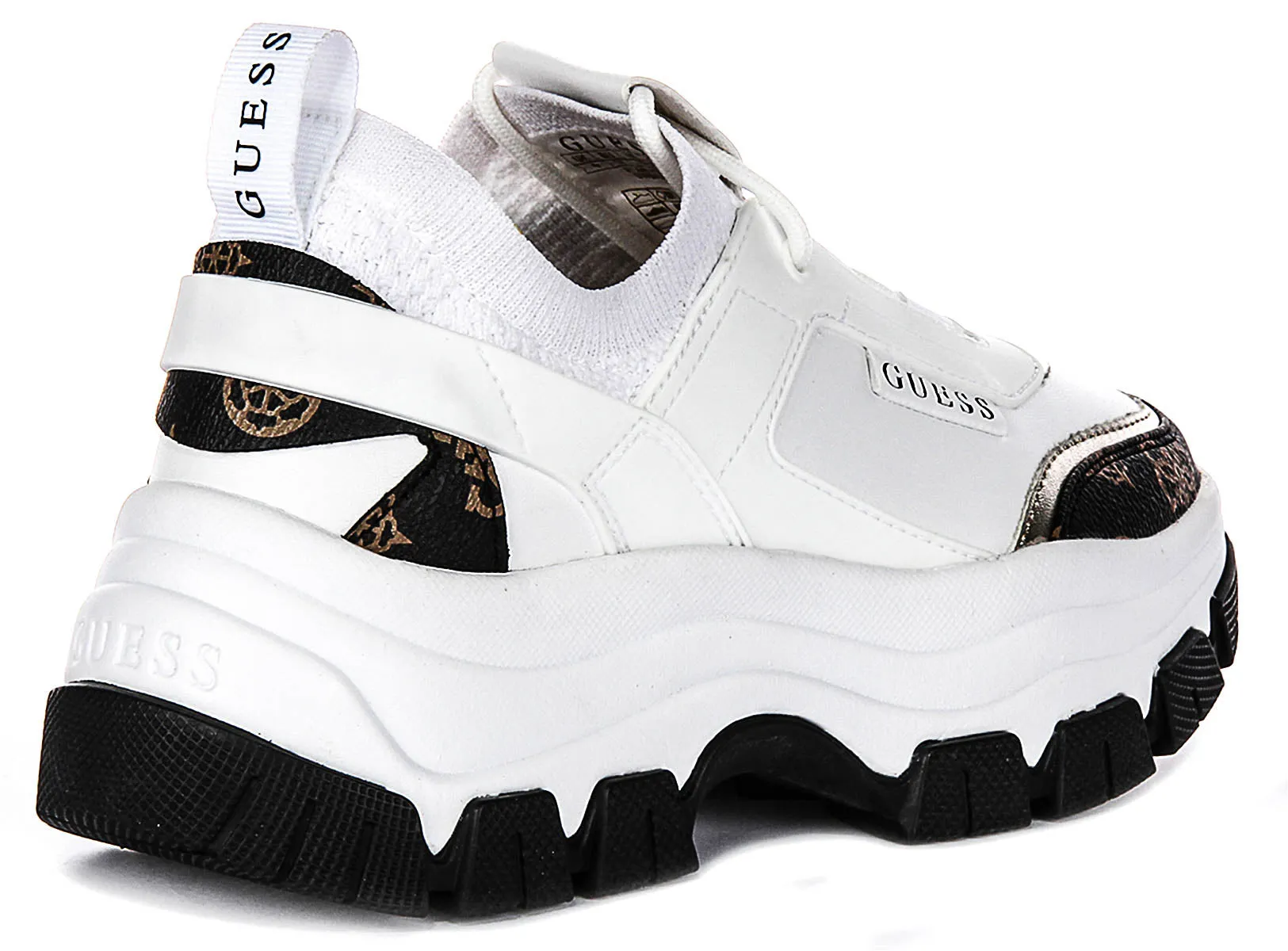 Guess Braydin Sneaker In White Brown For Women