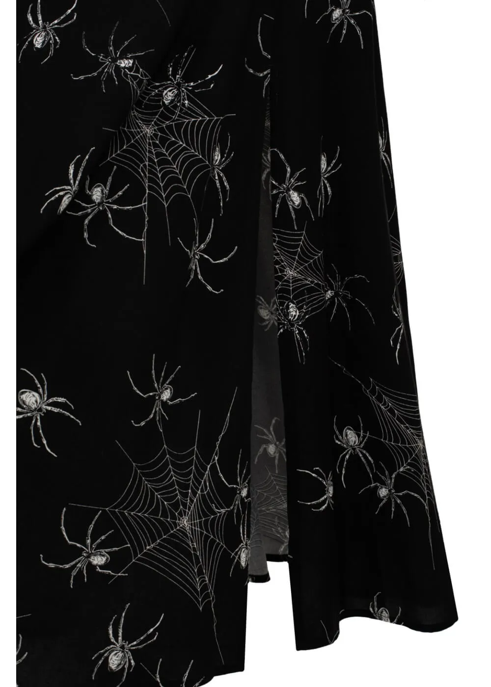 Hell Bunny Grungy Spider 50's Midi Dress Black