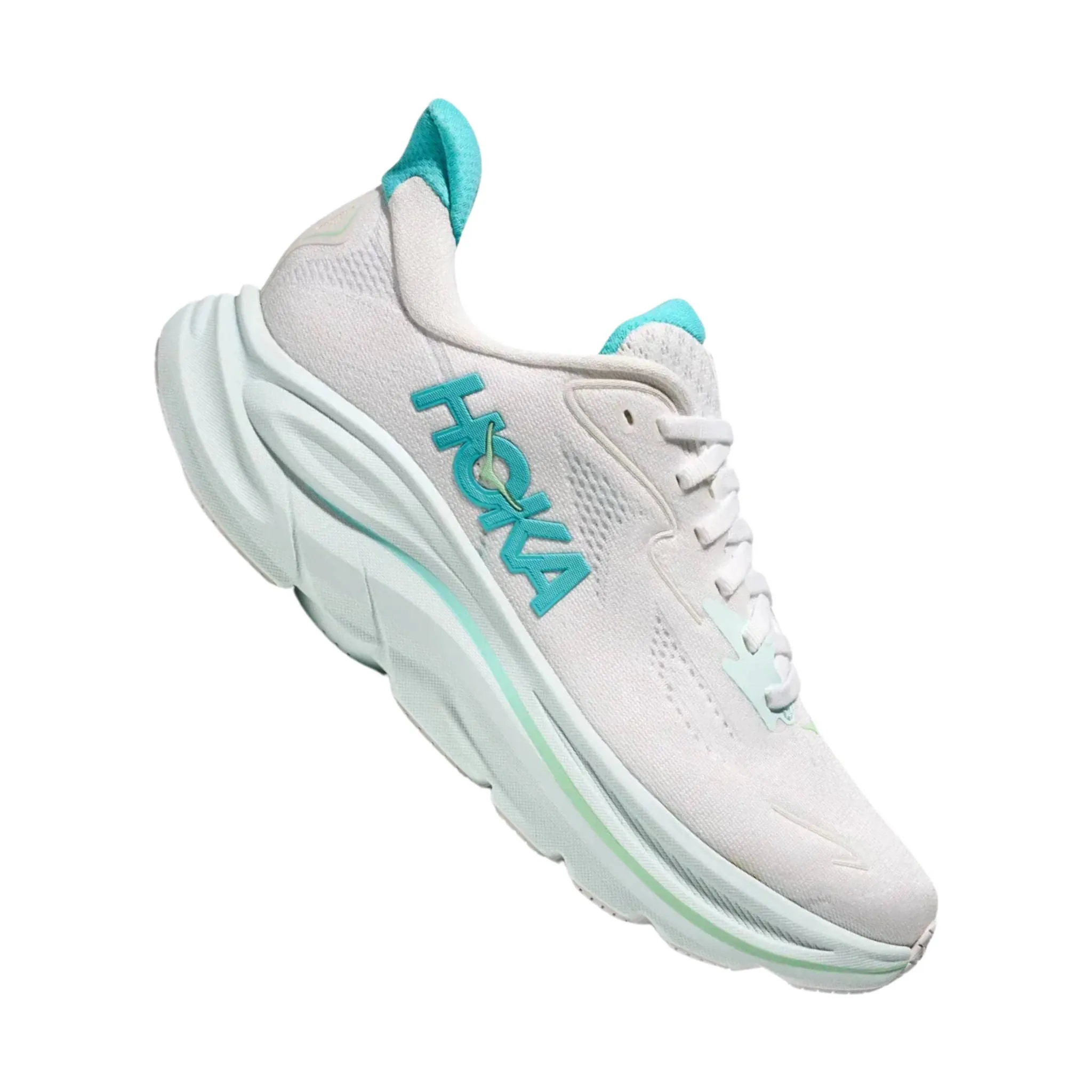 HOKA Women's Clifton 10 Running Shoes - White/ Cielo Blue