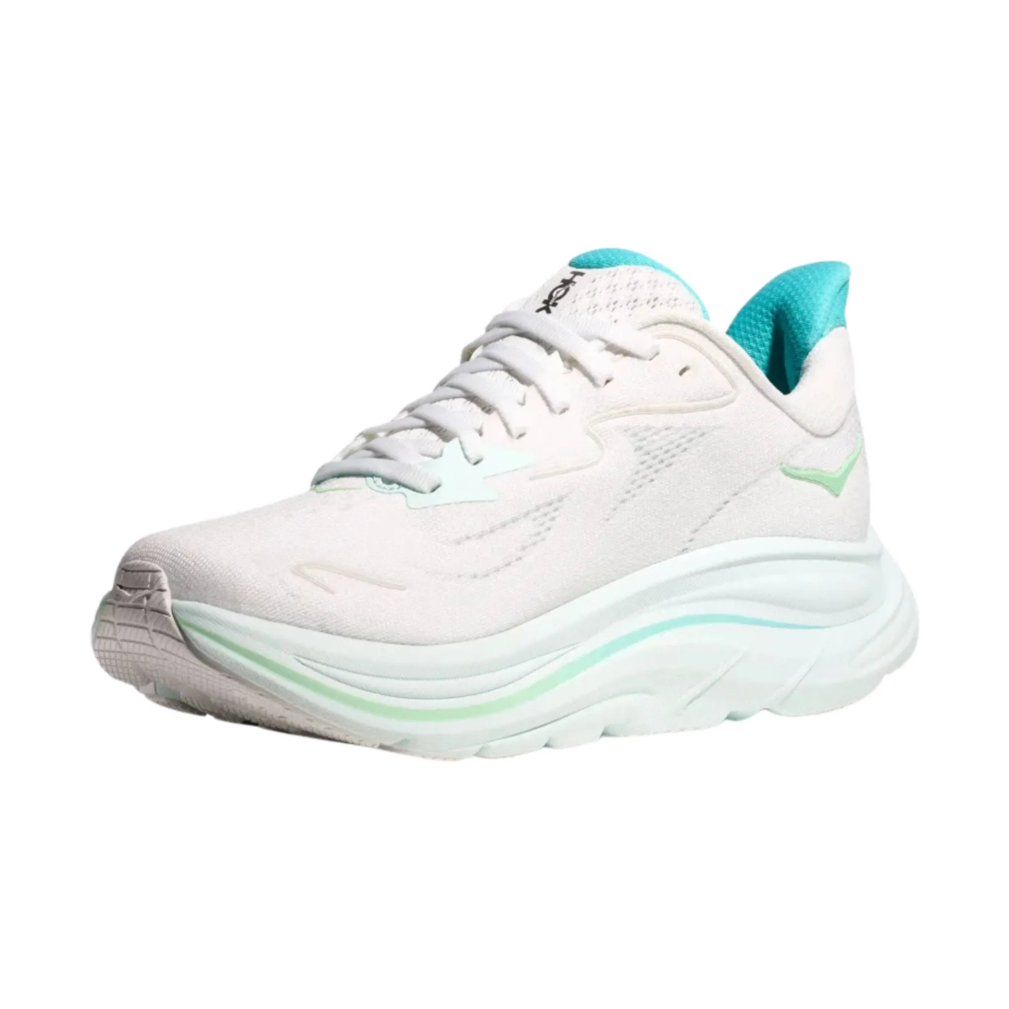 HOKA Women's Clifton 10 Running Shoes - White/ Cielo Blue