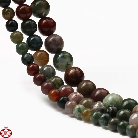 Indian Agate Beads Smooth Round