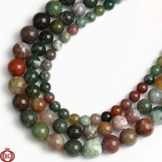 Indian Agate Beads Smooth Round