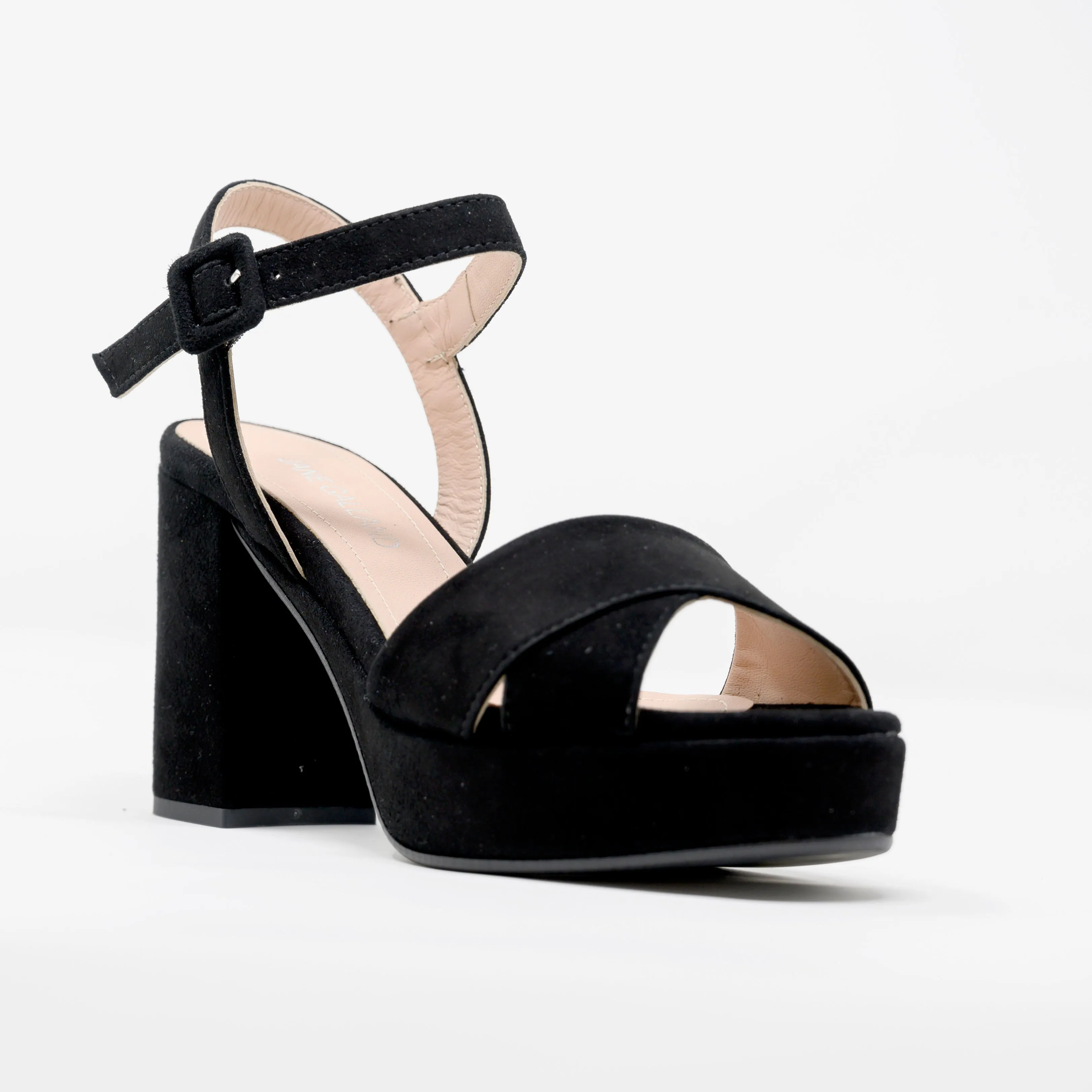 Jane Galland Sandals Juliette Black Suede Platform