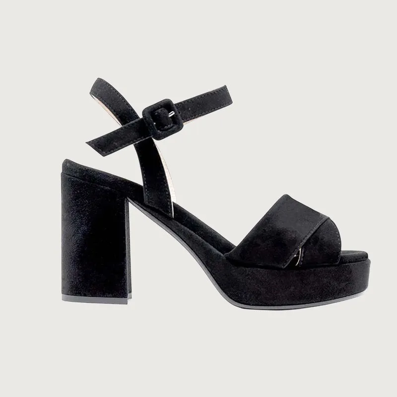 Jane Galland Sandals Juliette Black Suede Platform