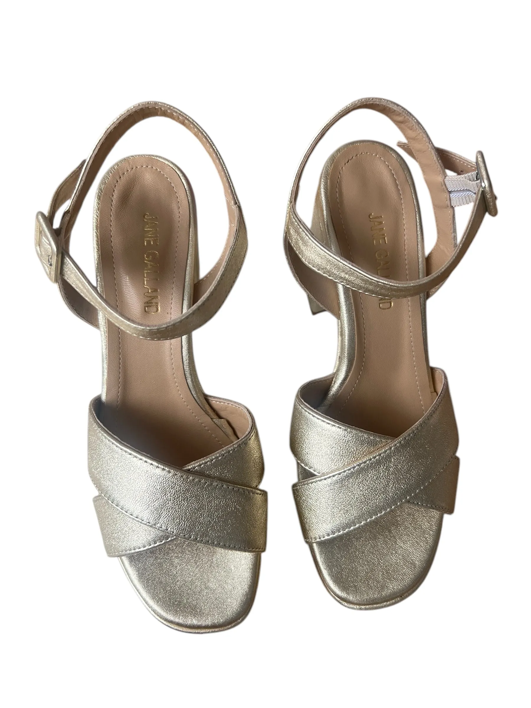 Jane Galland Sandals Juliette Gold Leather Platform