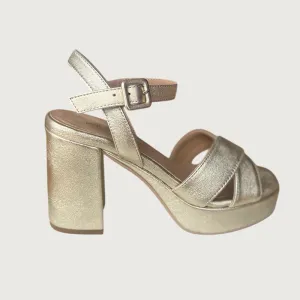 Jane Galland Sandals Juliette Gold Leather Platform