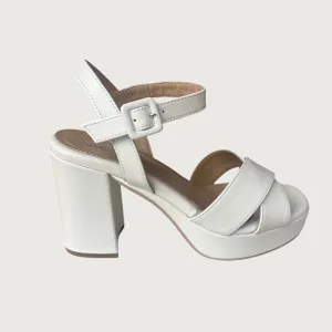 Jane Galland Sandals Juliette White Leather Platform